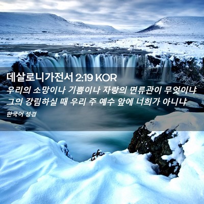 Picture 02 - 데살로니가전서 2:19 KOR - 우리의 소망이나 기쁨이나 자랑의 - Bible Verse Picture