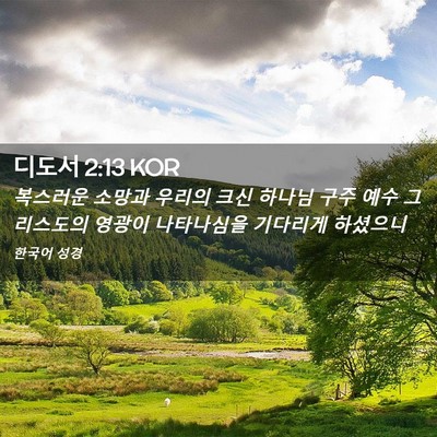 Picture 02 - 디도서 2:13 KOR - 복스러운 소망과 우리의 크신 하나님 - Bible Verse Picture