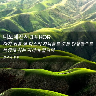 Picture 02 - 디모데전서 3:4 KOR - 자기 집을 잘 다스려 자녀들로 모든 - Bible Verse Picture