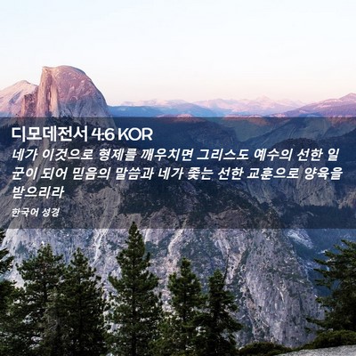 Picture 02 - 디모데전서 4:6 KOR - 네가 이것으로 형제를 깨우치면 - Bible Verse Picture