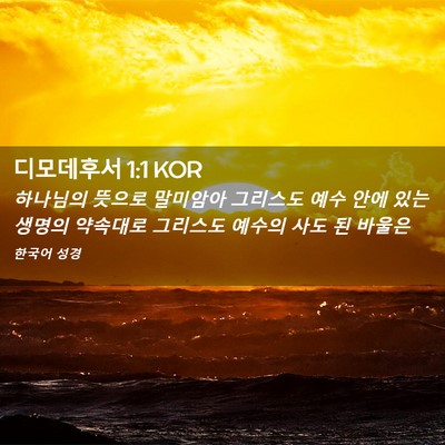 Picture 02 - 디모데후서 1:1 KOR - 하나님의 뜻으로 말미암아 그리스도 - Bible Verse Picture