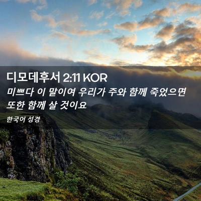 Picture 02 - 디모데후서 2:11 KOR - 미쁘다 이 말이여 우리가 주와 함께 - Bible Verse Picture