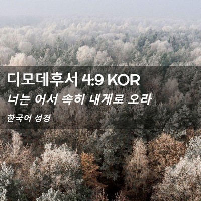 Picture 02 - 디모데후서 4:9 KOR - 너는 어서 속히 내게로 - Bible Verse Picture