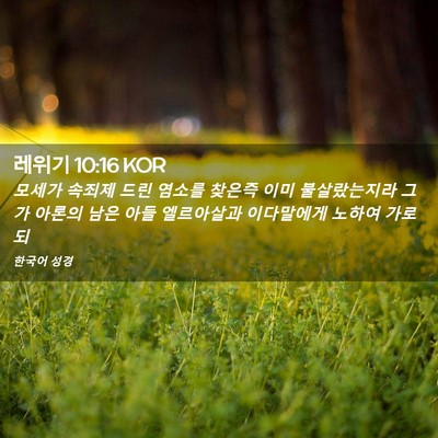 Picture 02 - 레위기 10:16 KOR - 모세가 속죄제 드린 염소를 찾은즉 - Bible Verse Picture
