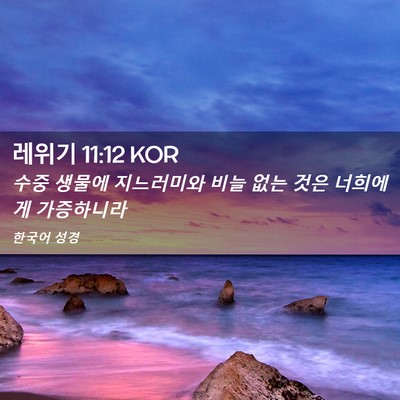 Picture 02 - 레위기 11:12 KOR - 수중 생물에 지느러미와 비늘 없는 - Bible Verse Picture