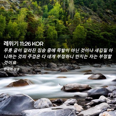 Picture 02 - 레위기 11:26 KOR - 무릇 굽이 갈라진 짐승 중에 쪽발이 - Bible Verse Picture