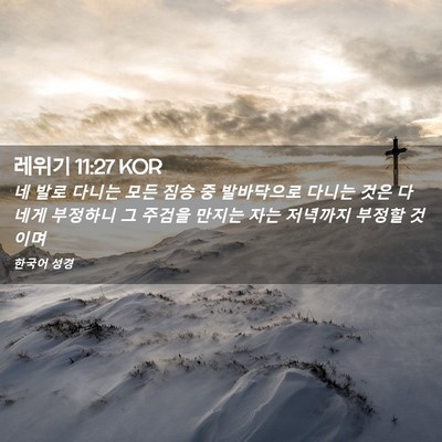Picture 02 - 레위기 11:27 KOR - 네 발로 다니는 모든 짐승 중 - Bible Verse Picture