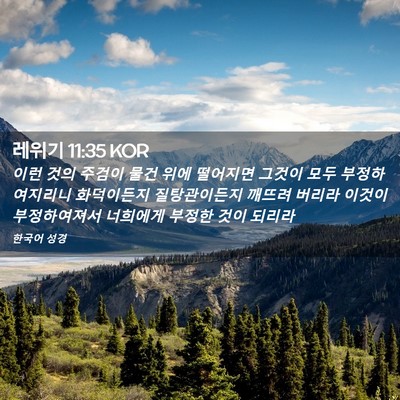 Picture 02 - 레위기 11:35 KOR - 이런 것의 주검이 물건 위에 - Bible Verse Picture