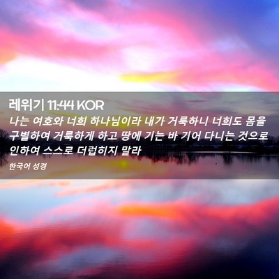 Picture 02 - 레위기 11:44 KOR - 나는 여호와 너희 하나님이라 내가 - Bible Verse Picture