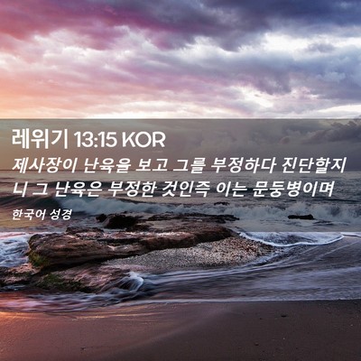 Picture 02 - 레위기 13:15 KOR - 제사장이 난육을 보고 그를 부정하다 - Bible Verse Picture