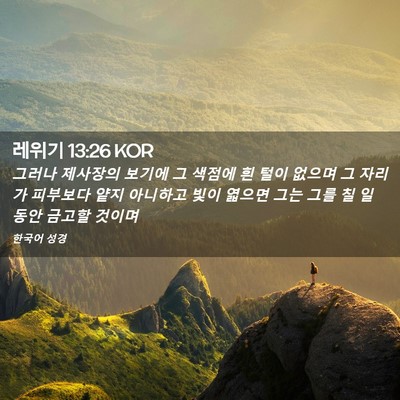 Picture 02 - 레위기 13:26 KOR - 그러나 제사장의 보기에 그 색점에 - Bible Verse Picture