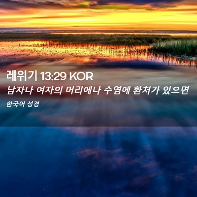 Picture 02 - 레위기 13:29 KOR - 남자나 여자의 머리에나 수염에 - Bible Verse Picture