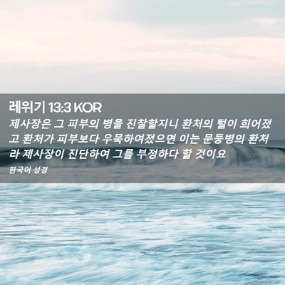 Picture 02 - 레위기 13:3 KOR - 제사장은 그 피부의 병을 진찰할지니 - Bible Verse Picture