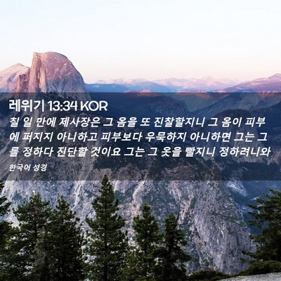 Picture 02 - 레위기 13:34 KOR - 칠 일 만에 제사장은 그 옴을 또 - Bible Verse Picture