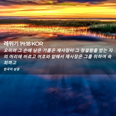 Picture 02 - 레위기 14:18 KOR - 오히려 그 손에 남은 기름은 - Bible Verse Picture