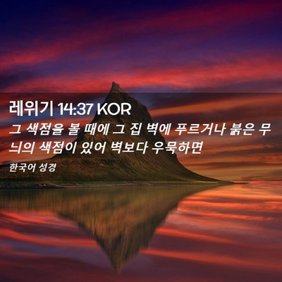 Picture 02 - 레위기 14:37 KOR - 그 색점을 볼 때에 그 집 벽에 - Bible Verse Picture