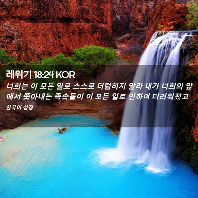 Picture 02 - 레위기 18:24 KOR - 너희는 이 모든 일로 스스로 - Bible Verse Picture