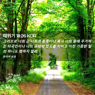 Picture 02 - 레위기 18:26 KOR - 그러므로 너희 곧 너희의 동족이나 - Bible Verse Picture