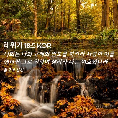 Picture 02 - 레위기 18:5 KOR - 너희는 나의 규례와 법도를 지키라 - Bible Verse Picture