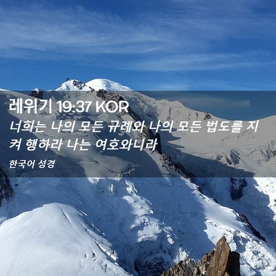 Picture 02 - 레위기 19:37 KOR - 너희는 나의 모든 규례와 나의 모든 - Bible Verse Picture