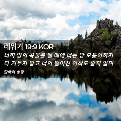 Picture 02 - 레위기 19:9 KOR - 너희 땅의 곡물을 벨 때에 너는 밭 - Bible Verse Picture