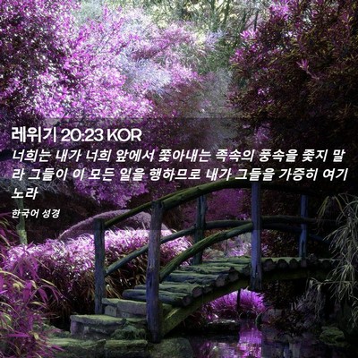 Picture 02 - 레위기 20:23 KOR - 너희는 내가 너희 앞에서 쫓아내는 - Bible Verse Picture
