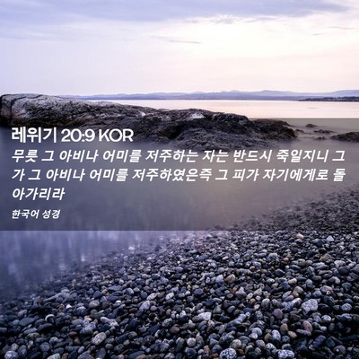Picture 02 - 레위기 20:9 KOR - 무릇 그 아비나 어미를 저주하는 - Bible Verse Picture