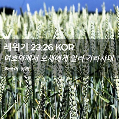 Picture 02 - 레위기 23:26 KOR - 여호와께서 모세에게 일러 - Bible Verse Picture