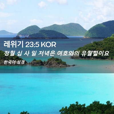 Picture 02 - 레위기 23:5 KOR - 정월 십 사 일 저녁은 여호와의 - Bible Verse Picture