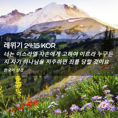 Picture 02 - 레위기 24:15 KOR - 너는 이스라엘 자손에게 고하여 - Bible Verse Picture