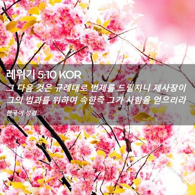 Picture 02 - 레위기 5:10 KOR - 그 다음 것은 규례대로 번제를 - Bible Verse Picture