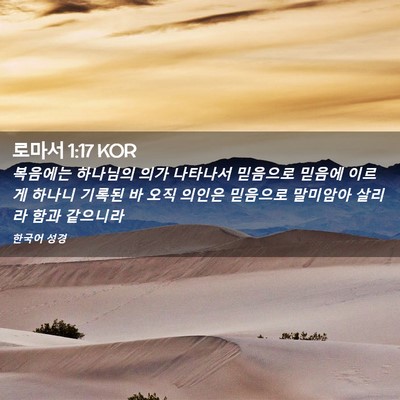 Picture 02 - 로마서 1:17 KOR - 복음에는 하나님의 의가 나타나서 - Bible Verse Picture