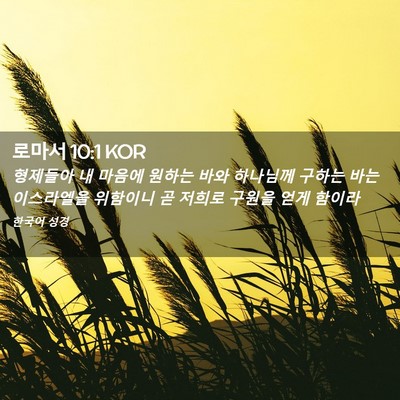 Picture 02 - 로마서 10:1 KOR - 형제들아 내 마음에 원하는 바와 - Bible Verse Picture