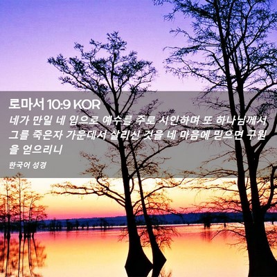 Picture 02 - 로마서 10:9 KOR - 네가 만일 네 입으로 예수를 주로 - Bible Verse Picture