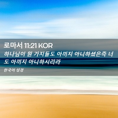 Picture 02 - 로마서 11:21 KOR - 하나님이 원 가지들도 아끼지 - Bible Verse Picture