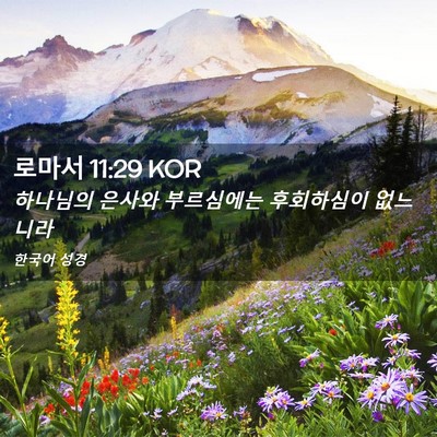 Picture 02 - 로마서 11:29 KOR - 하나님의 은사와 부르심에는 - Bible Verse Picture