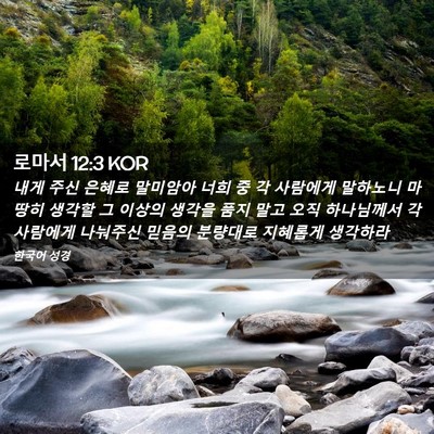 Picture 02 - 로마서 12:3 KOR - 내게 주신 은혜로 말미암아 너희 중 - Bible Verse Picture