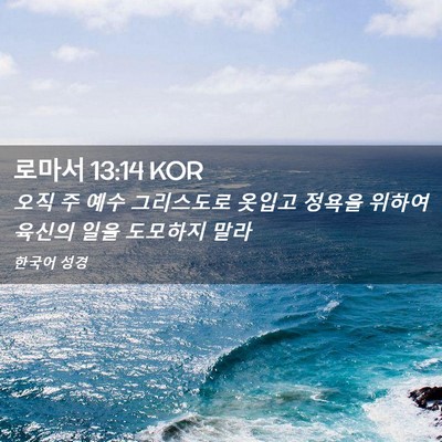 Picture 02 - 로마서 13:14 KOR - 오직 주 예수 그리스도로 옷입고 - Bible Verse Picture