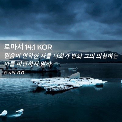 Picture 02 - 로마서 14:1 KOR - 믿음이 연약한 자를 너희가 받되 - Bible Verse Picture