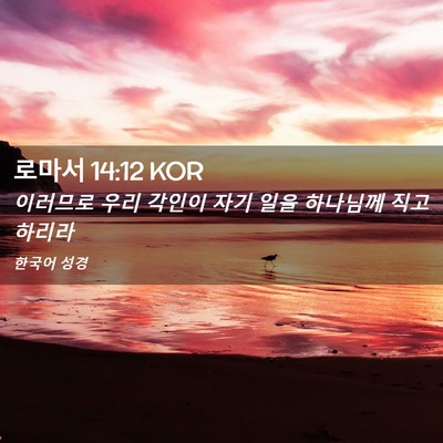 Picture 02 - 로마서 14:12 KOR - 이러므로 우리 각인이 자기 일을 - Bible Verse Picture