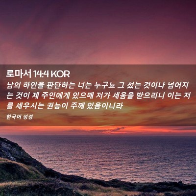 Picture 02 - 로마서 14:4 KOR - 남의 하인을 판단하는 너는 누구뇨 - Bible Verse Picture
