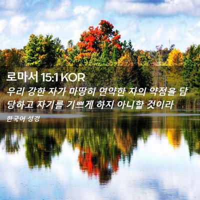 Picture 02 - 로마서 15:1 KOR - 우리 강한 자가 마땅히 연약한 자의 - Bible Verse Picture