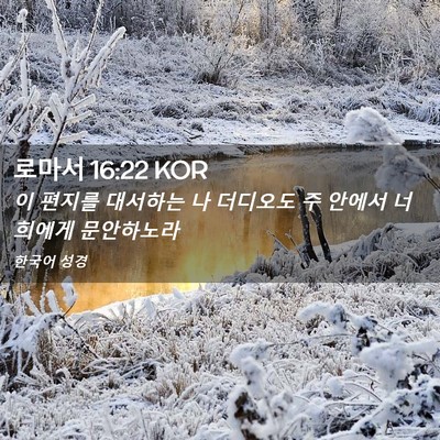 Picture 02 - 로마서 16:22 KOR - 이 편지를 대서하는 나 더디오도 주 - Bible Verse Picture