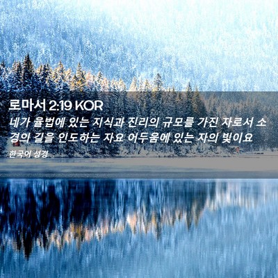Picture 02 - 로마서 2:19 KOR - 네가 율법에 있는 지식과 진리의 - Bible Verse Picture