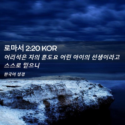 Picture 02 - 로마서 2:20 KOR - 어리석은 자의 훈도요 어린 아이의 - Bible Verse Picture