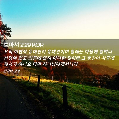 Picture 02 - 로마서 2:29 KOR - 오직 이면적 유대인이 유대인이며 - Bible Verse Picture