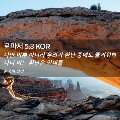 Picture 02 - 로마서 5:3 KOR - 다만 이뿐 아니라 우리가 환난 - Bible Verse Picture