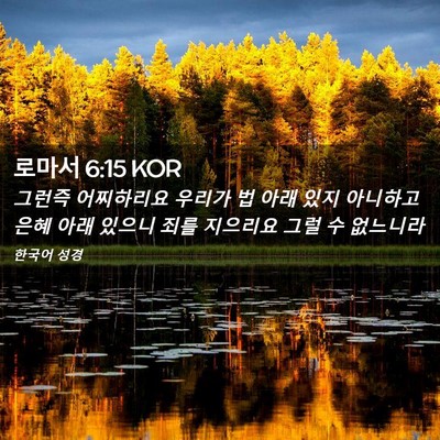 Picture 02 - 로마서 6:15 KOR - 그런즉 어찌하리요 우리가 법 아래 - Bible Verse Picture