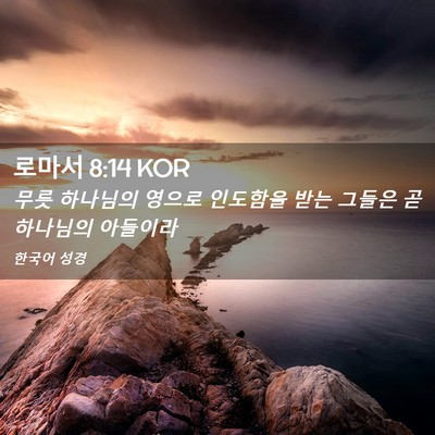 Picture 02 - 로마서 8:14 KOR - 무릇 하나님의 영으로 인도함을 받는 - Bible Verse Picture