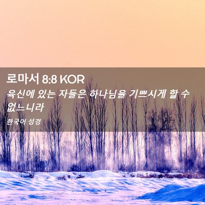 Picture 02 - 로마서 8:8 KOR - 육신에 있는 자들은 하나님을 - Bible Verse Picture